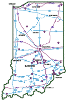 click for a map of Indiana Wineries